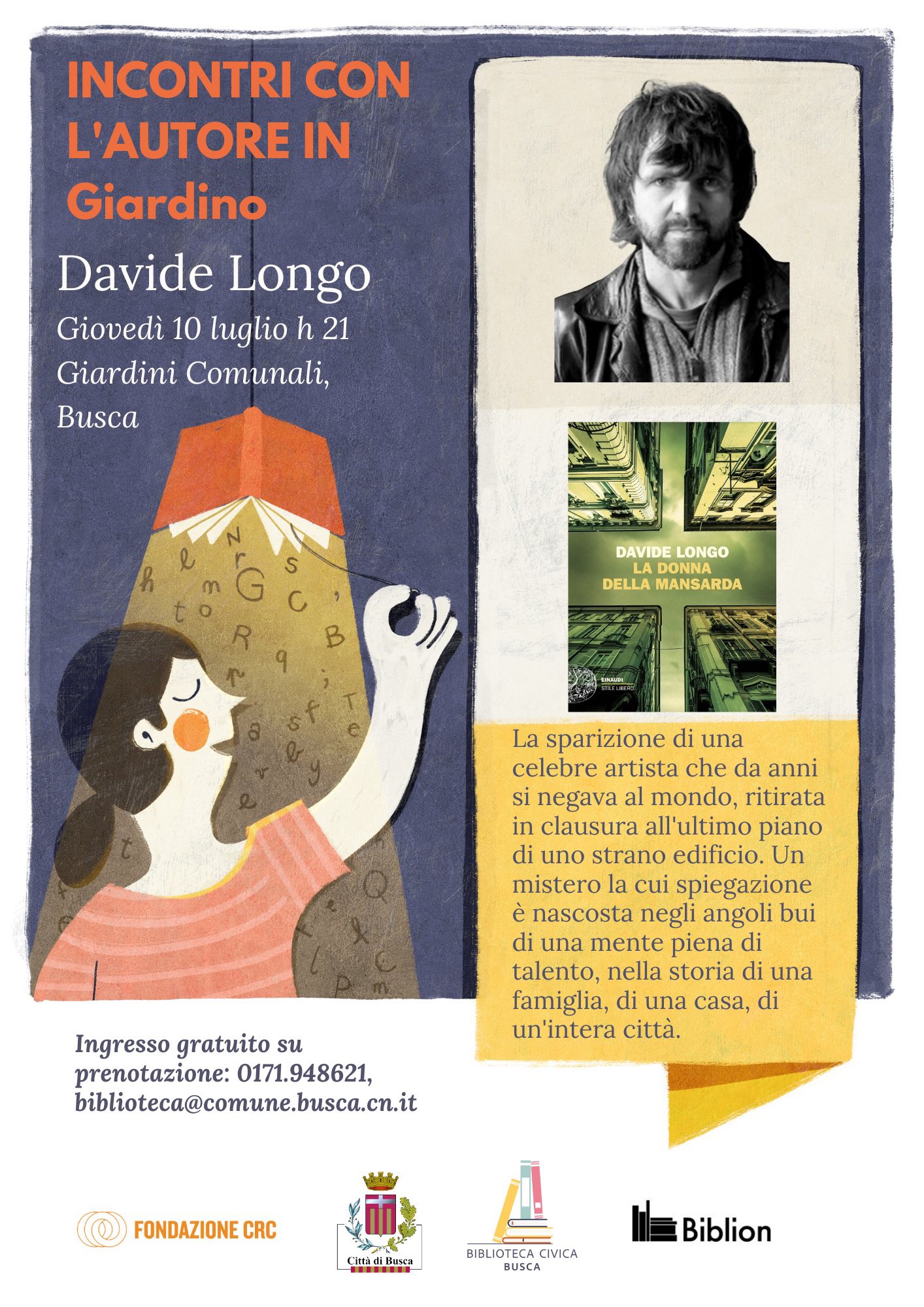 Davide Longo a "Incontri con l’autore in Giardino"