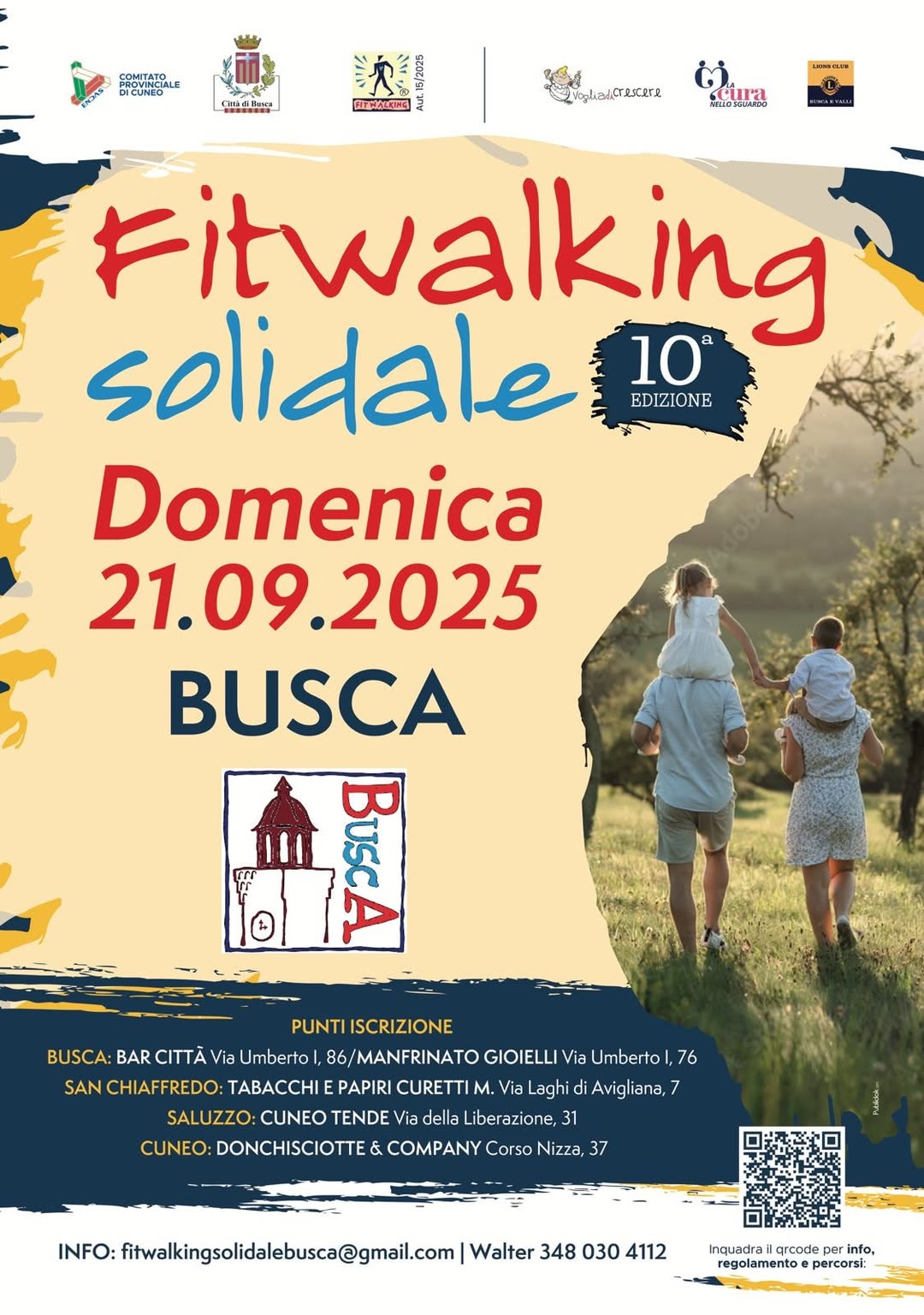 Domenica 21 settembre 10^ la edizione della Fitwalking Solidale di Busca